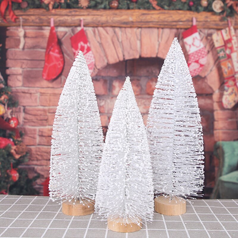 Mini sapin de noël blanc, 1 pièce, décorations de Table pour nouvel an, petit sapin de noël en pin, de fête