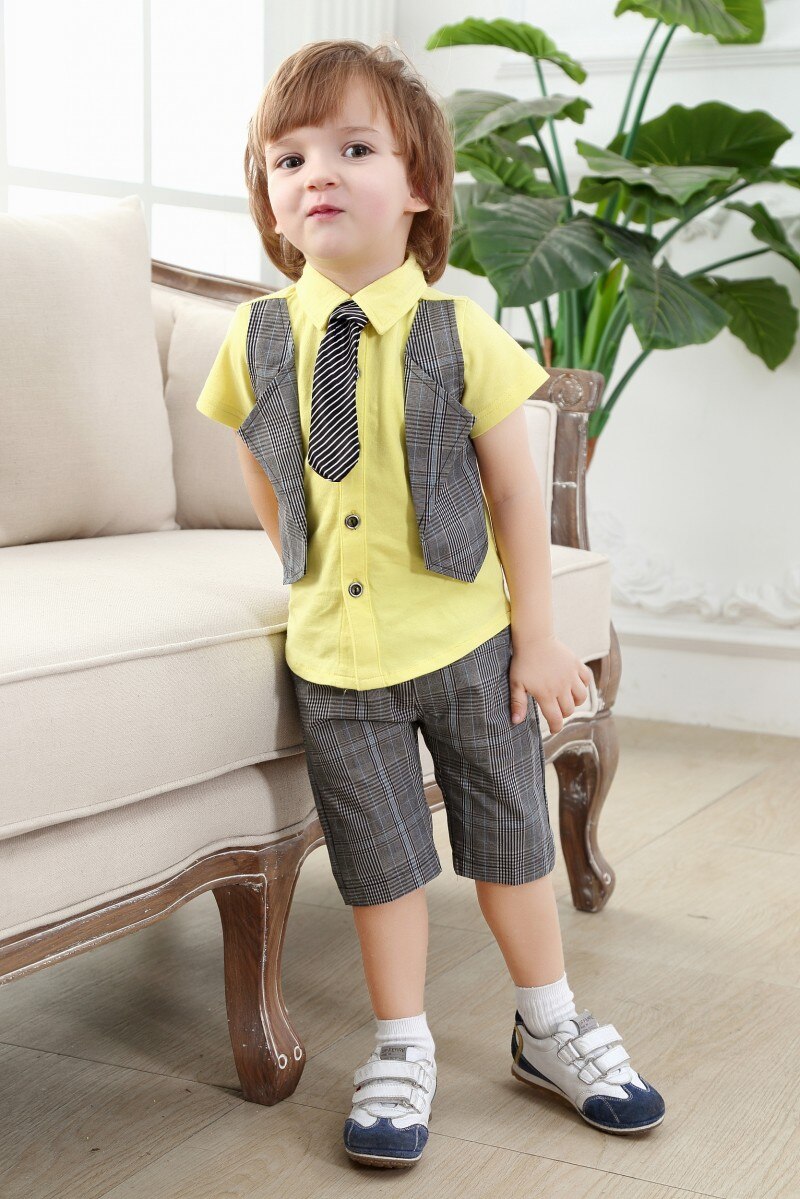 1st fødselsdags dreng dåbsdragt jakkesæt baby drenge herre jakkesæt børn kortærmet vest tøj sæt jakkesæt fremstillet i to dele