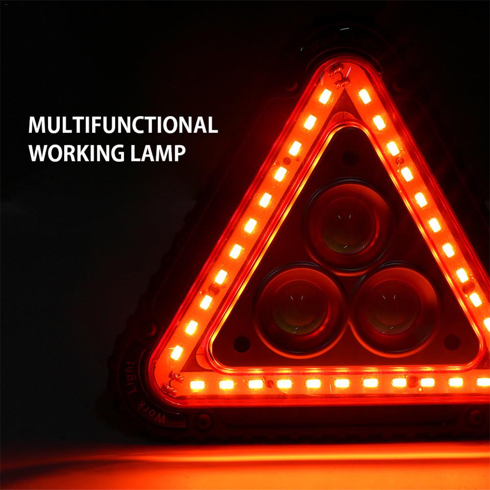 3 cob usb led varningsljus bil bröt nattridning dimma blinkande lampa säkerhetsindikatorlampa utomhus triangel camping tält ljus