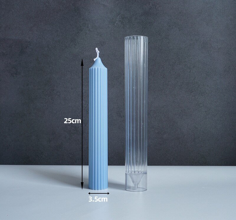 Stampi per candele a stelo lungo a strisce verticali a colonna a spirale fai-da-te stampo per candele in silicone geometrico per decorazioni romantiche per matrimoni a casa: 3.5x25