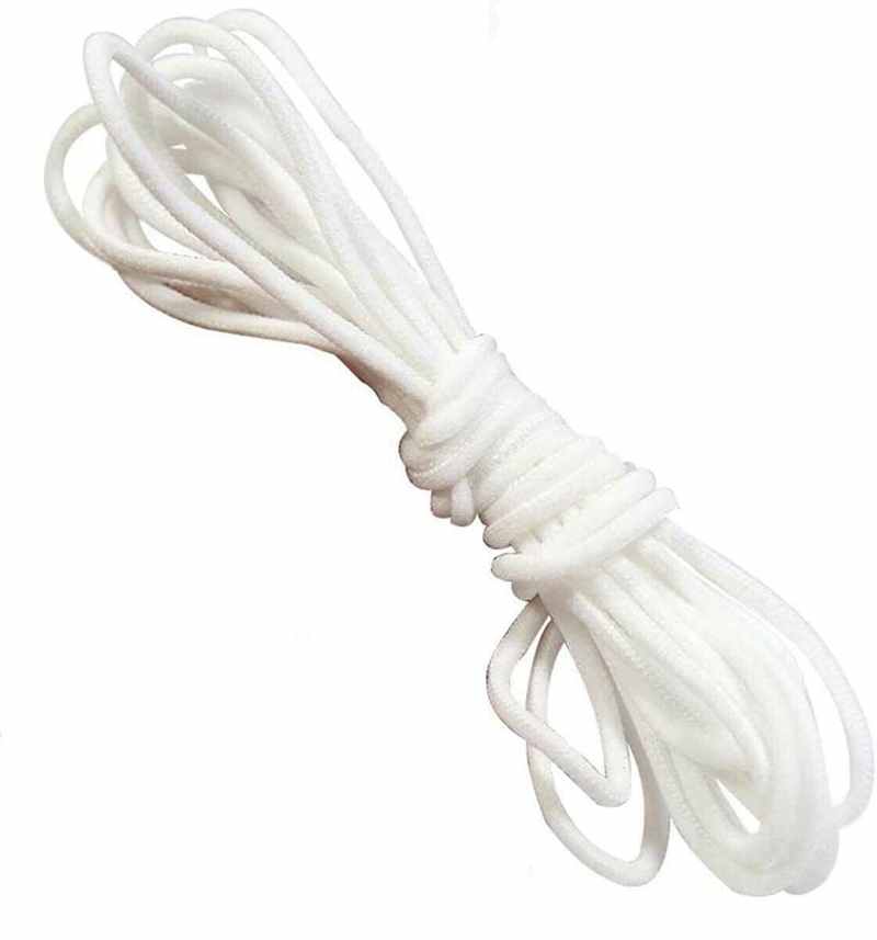 3Mm Zwart Wit Diy Gezichtsmasker Elastische Band Ronde Masker Elastische Koord Zachte Elastische Bands Rubber Oor Diy Masker naaien Accessoires: WHITE / 10M