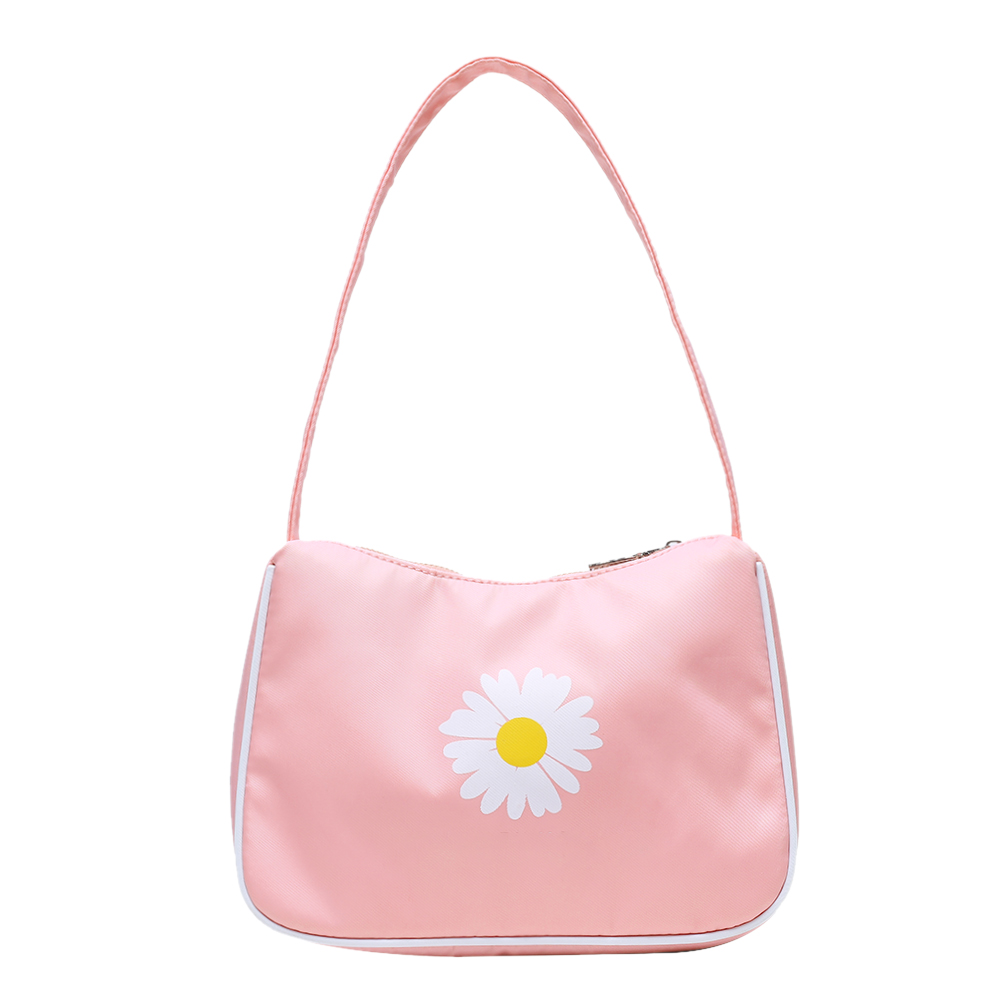 Weibliche Nylon lässig Schulter Tasche Blume Gedruckt Frauen Handtasche Jugend Damen Einfache Vielseitige Tasche: Rosa