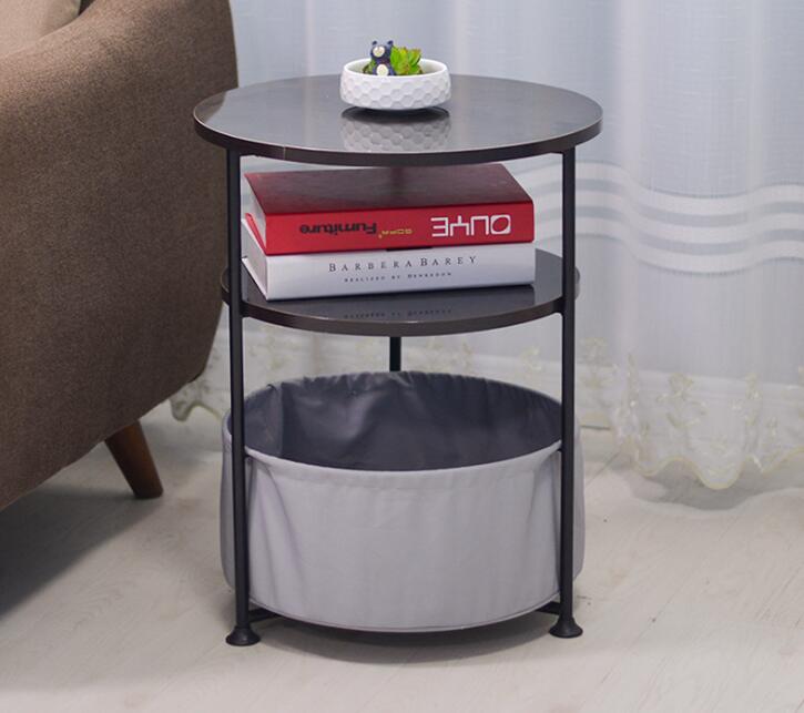 3 Layers Wooden Corner Table Bedside Sofa Side Table Round Tea Coffee Table Big Storage Capacity For Living Room Bedroom