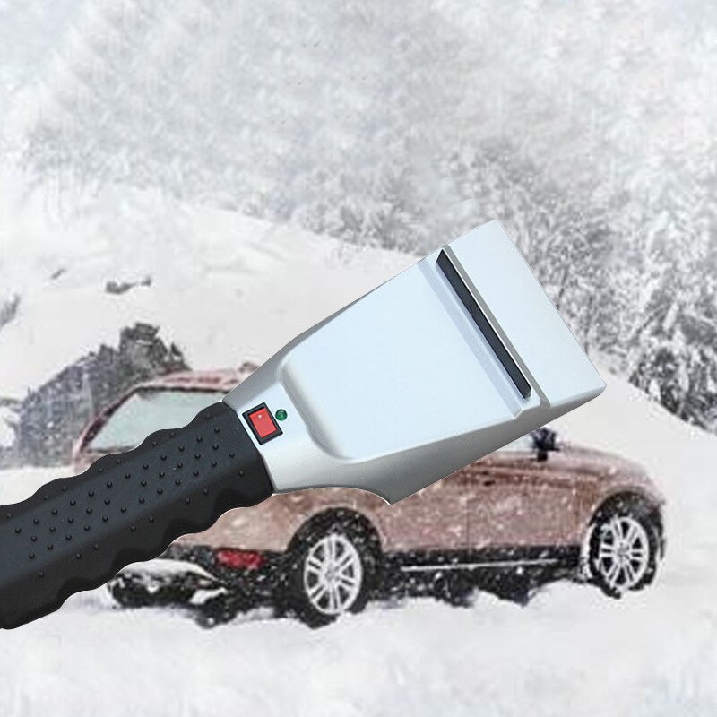 EAFC-calentador eléctrico raspador de hielo para coche, pala de eliminación de nieve, parabrisas de vidrio, herramientas de limpieza para automóviles de 12V