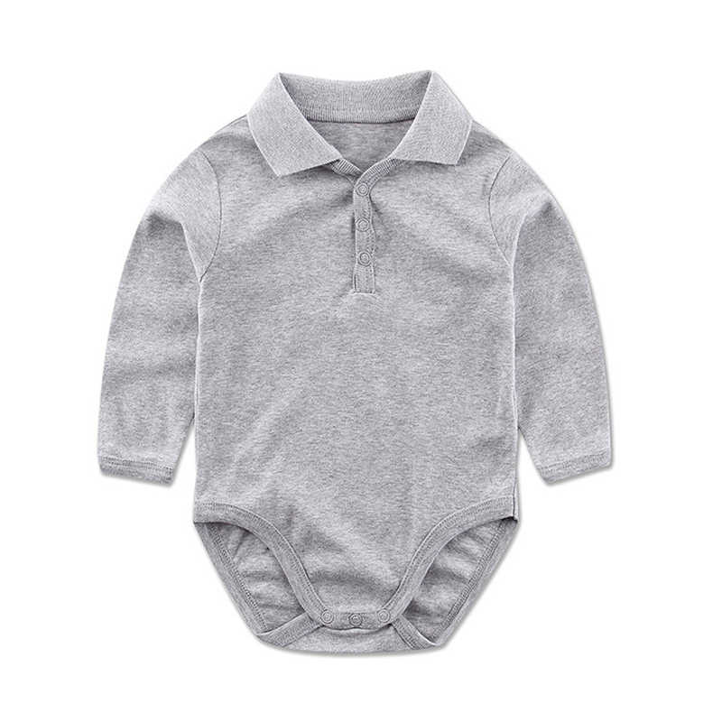 Cotton Long Sleeve Bodysuits For Newborns Baby Boy Clothes Turndown Shirt Collar Kids Jumpsuit Infant Clothing: 3 / 24M