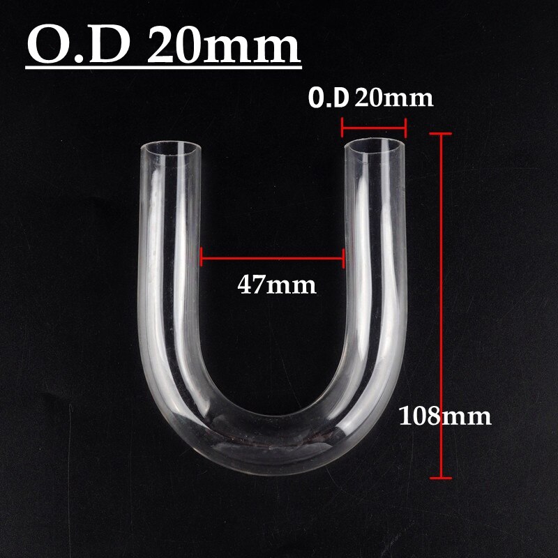 O.D 20~32mm Aquarium Fish Tank U-shape Air Tube Fittings Transparent U-Tube Acrylic Pipe Fittings Plexiglass Elbow Connector: 5pcs / O.D 20mm