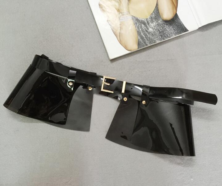 Nuevos accesorios de cinturón ancho de falda de cuero para mujer, corsé de color pvc, extraíble, correa de doble uso, cinturón de cintura, ropa de chica: E002