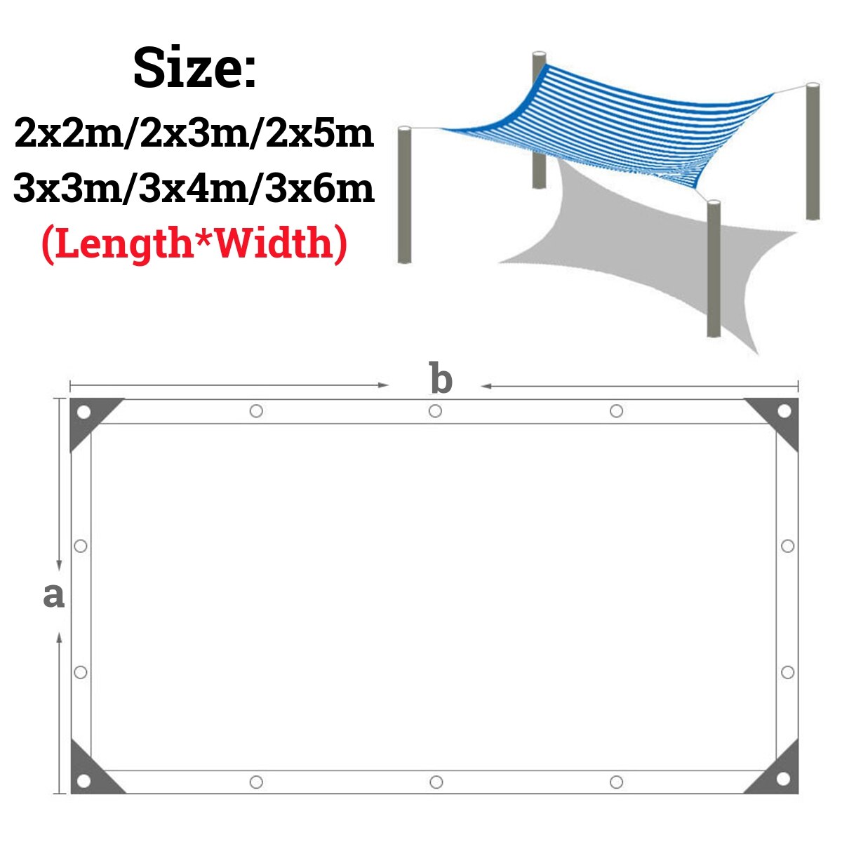 HDPE Anti-UV Sunshade Net Outdoor Garden Netting Mesh Shade Gate Cloth Net Plant Greenhouse Cover 90% Shading Rate