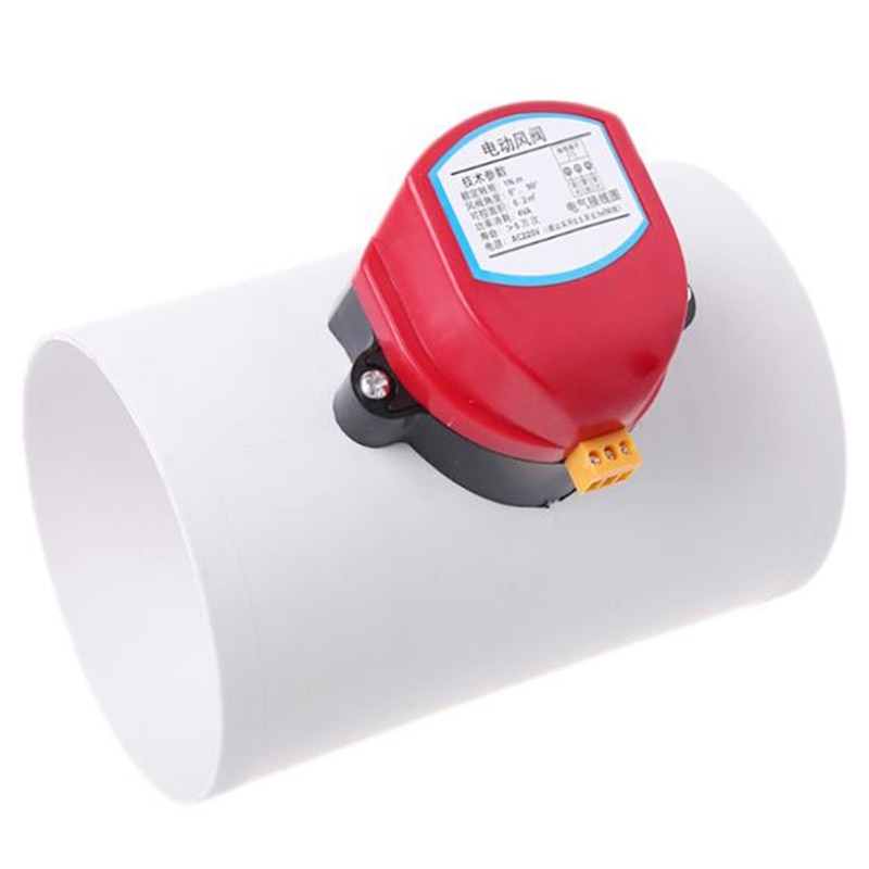Válvula de retención de amortiguador eléctrico de plástico de 220V, válvulas de Control de volumen de aire de 110Mm para tubería de ventilación, amortiguador de ácido y álcali