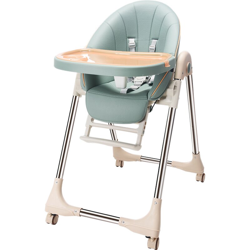 Baby højstol til fodring multifunktionelle baby børn høj stole sikkerhed spædbarn spise foderstol til: Lysegrøn