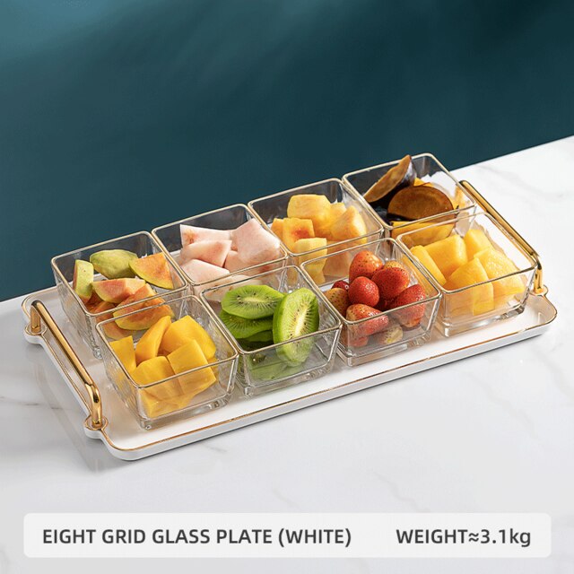 Osborn ljus lyx keramik torkad frukt godis tallrik servis mellanmål bricka servering tapas rätter nötter oliver: Whiteeightgrid