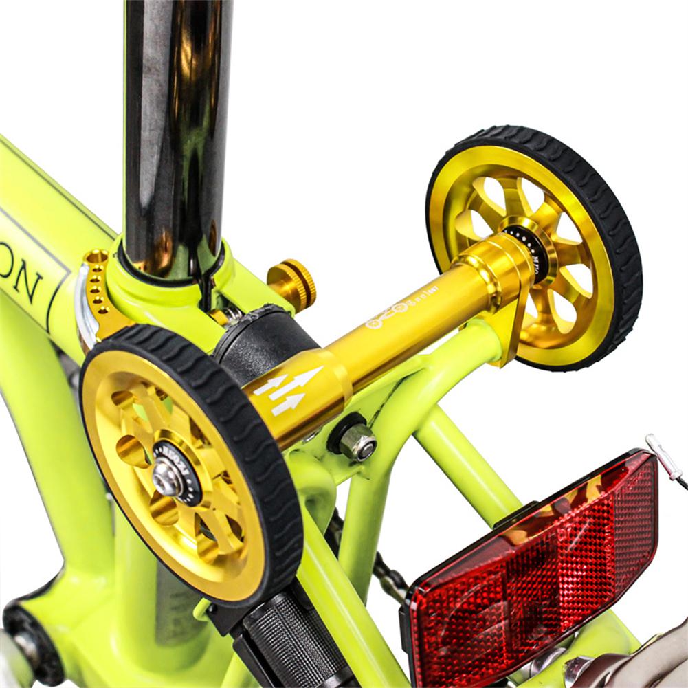 1 Pair Folding Fahrrad Easywheel Für Brompton Aluminium Legierung CNC Easywheel Ultraleicht Versiegelt Lager Push Räder Radfahren Teile