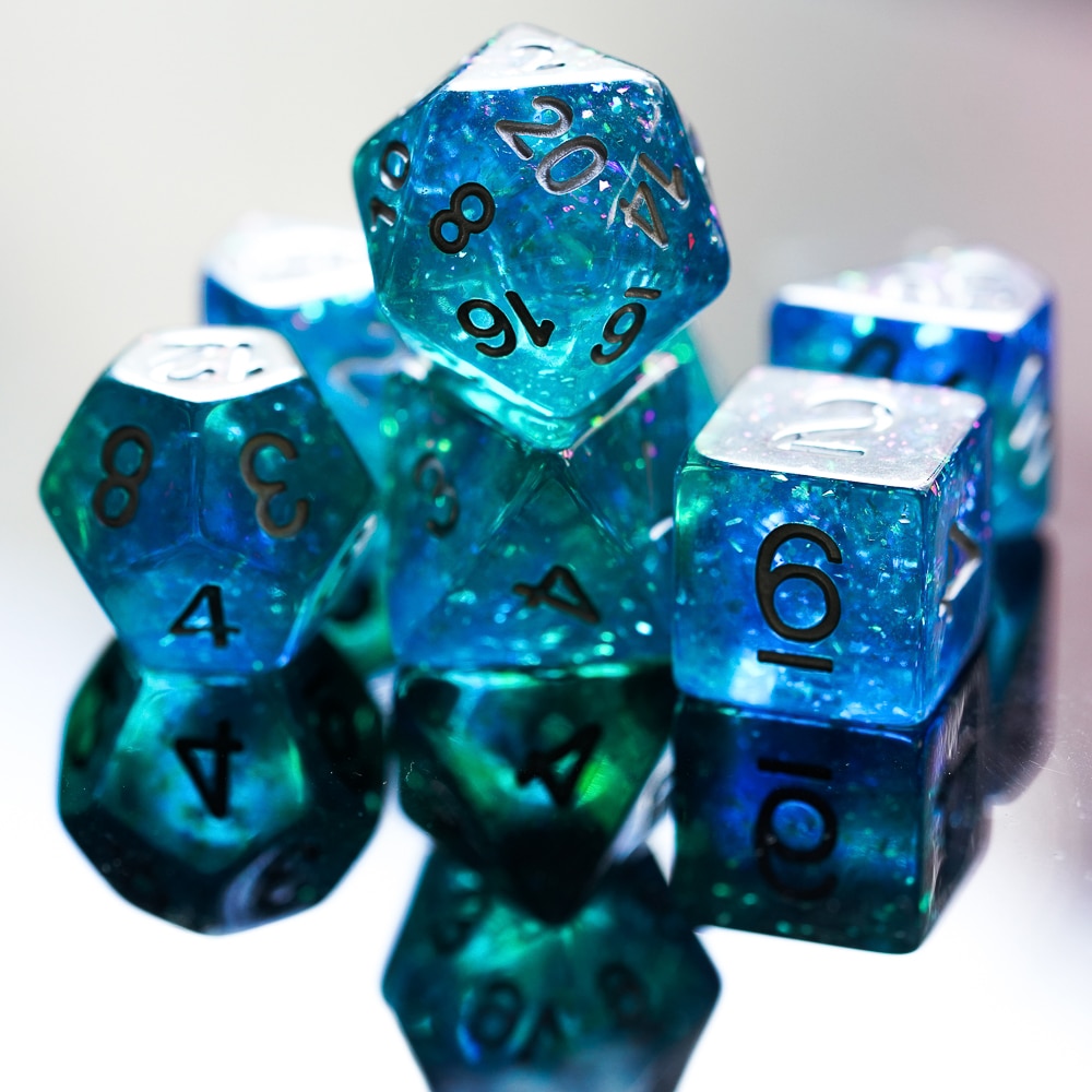 7 Stks/set Glitter Blauw Dnd Dobbelstenen D & D Dobbelstenen D4 D6 D8 D10 D % D12 D20 Polyhedral Games dobbelstenen Set Voor Tafel Games Mtg Rpg