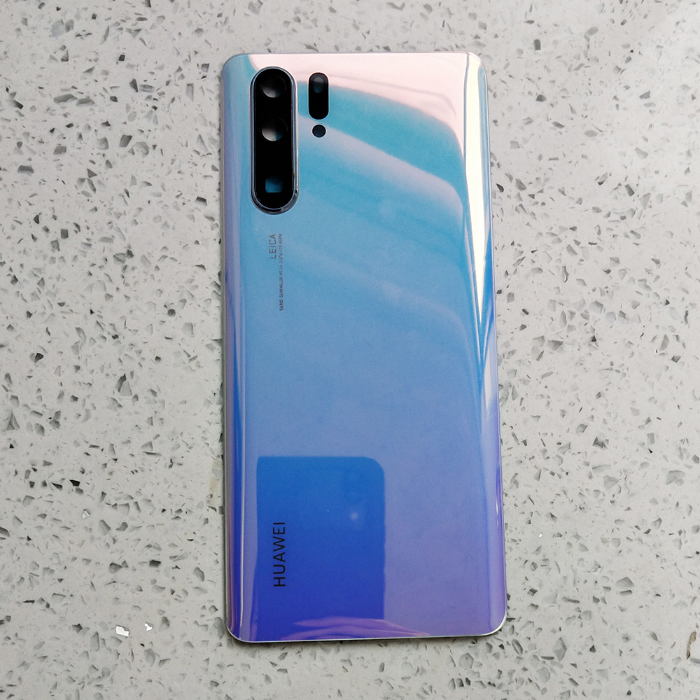 100%  original huawei  p30 pro batterilock bak glaspanel bakre hölje för  p 30 utbyte med kameraglaslinsram: P30 ljusblå