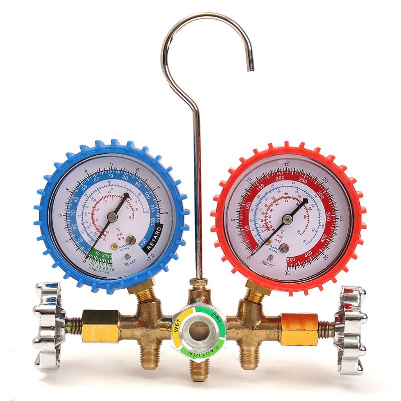 Juego de manómetro para refrigerante, herramientas de aire acondicionado + prueba de refrigeración, de carga, para refrigeración de aire acondicionado