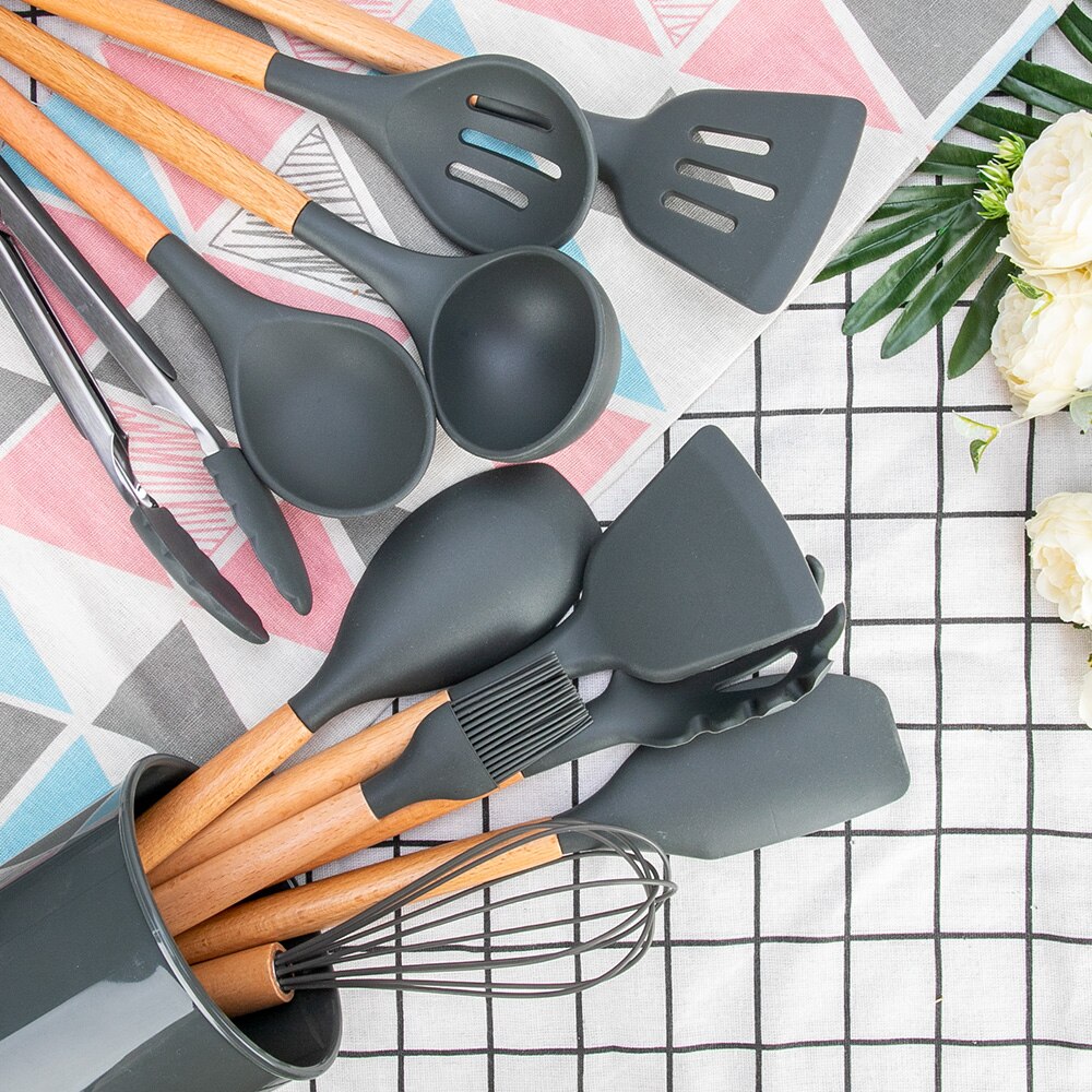 Silicone Cooking Utensils Set Kitchen Tools Cooking Sets Kitchen Utensils Silicone Kitchen Accessories Cooking Silicone Spatula