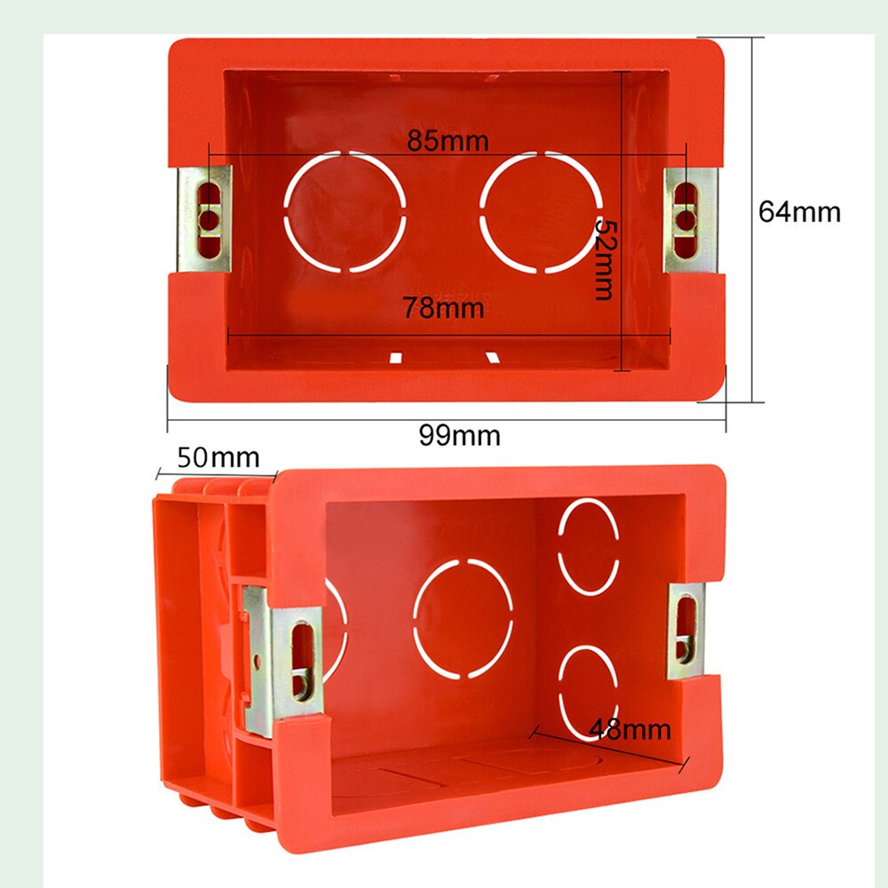 Sandiy Switch Box 99 Mm * 64 Mm Us Standaard Interne Montage Doos Rode Cassette Voor 118 Mm * 72mm Standaard Muur Schakelaar En Stopcontact