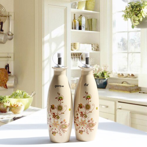Juego de botellas de aceite en aerosol para cocina, contenedor de botella de aceite de cerámica grande sin goteo, utensilios de cocina OC50TL: 22CM G