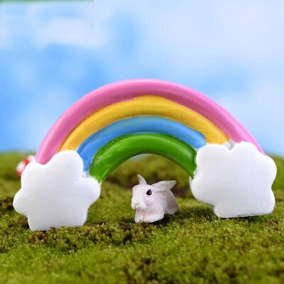 Small round fish tank decoration micro landscape decoration landscaping package accessories aquarium cartoon rainbow bridge simu