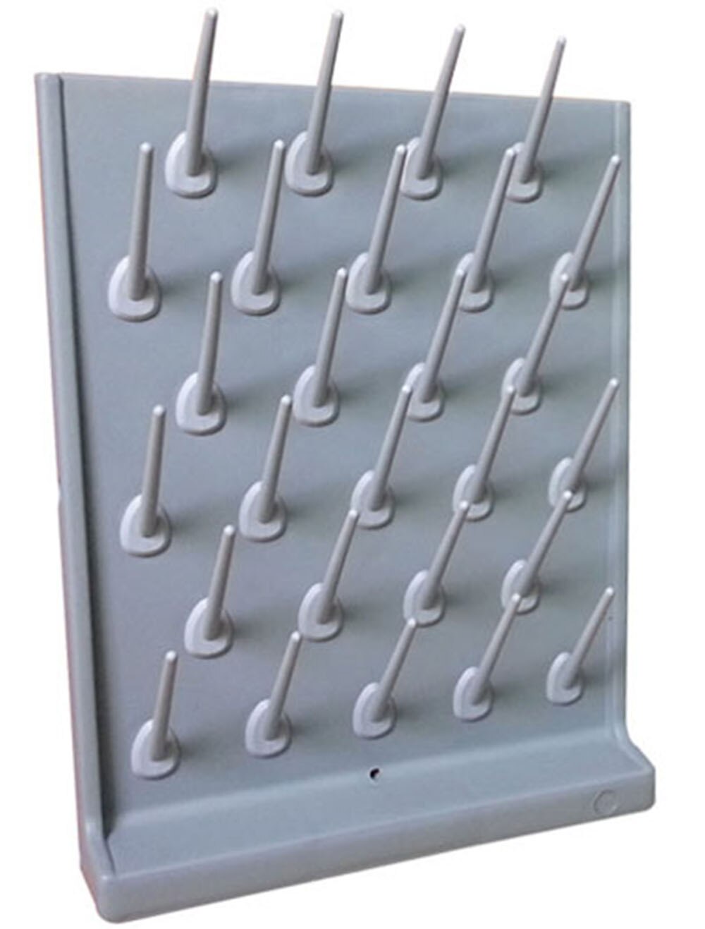 Laboratory Single-sided Removable Drip Rack 27 Pegs Drying Rack High Density PP Beaker test tube Rack: Grey