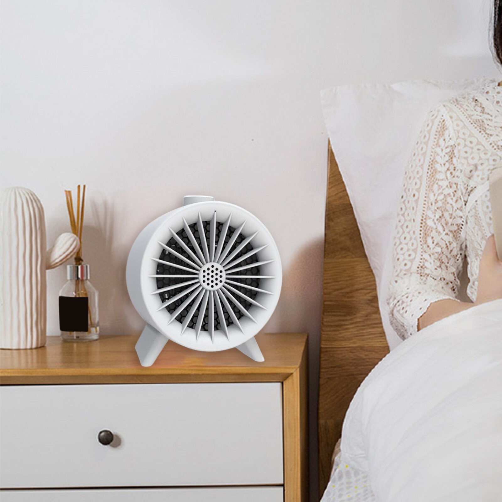 Electric Space Heater Indoor Auto-Off Adjustable Quiet Personal Fan Safety Thermostat Bedroom Living Room Home Floor Decor
