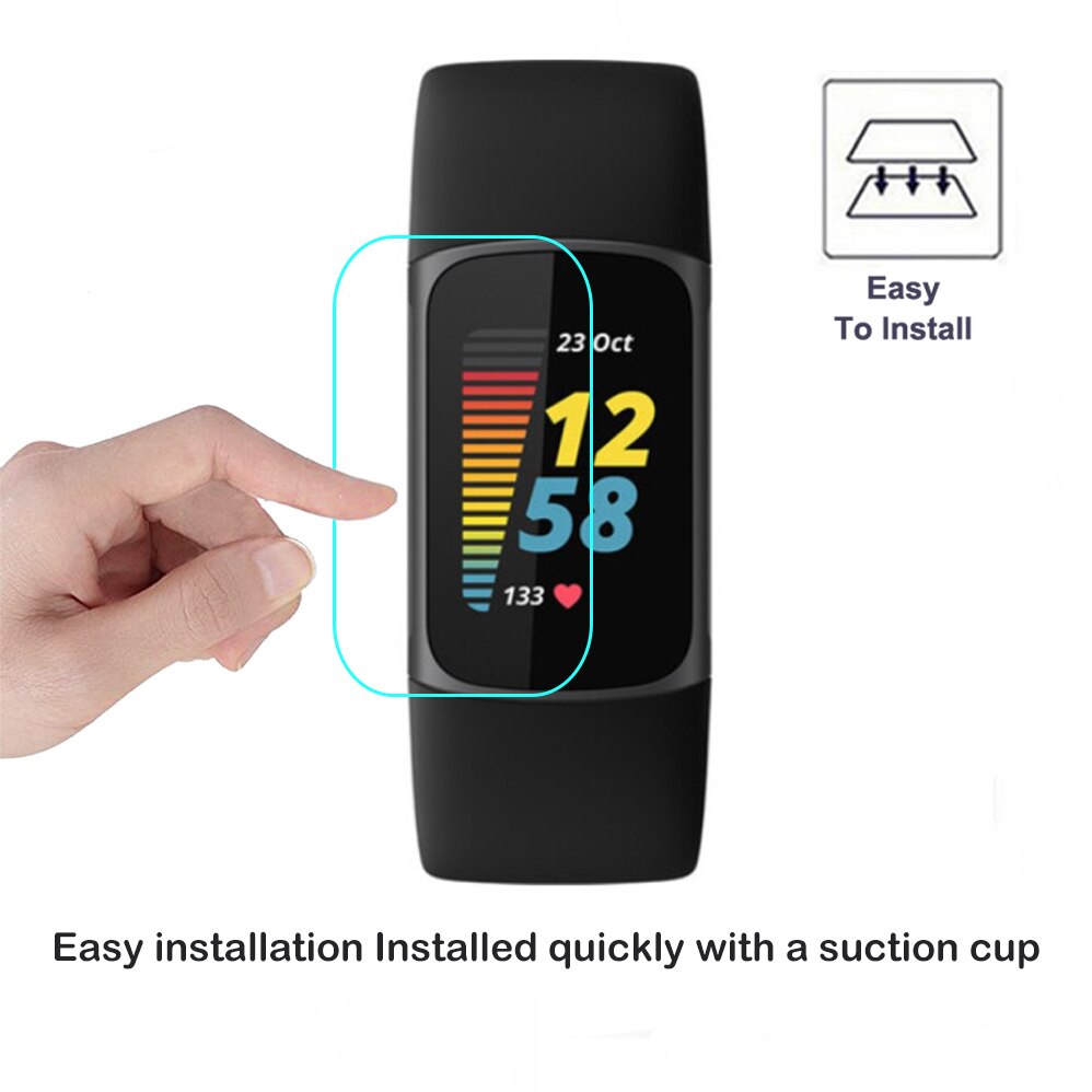 3 stuks hd transparante schermbeschermfolie voor fitbit charge 5 charge 5, zachte tpu-hydrogel, waterdicht, krasbestendig, geen glas
