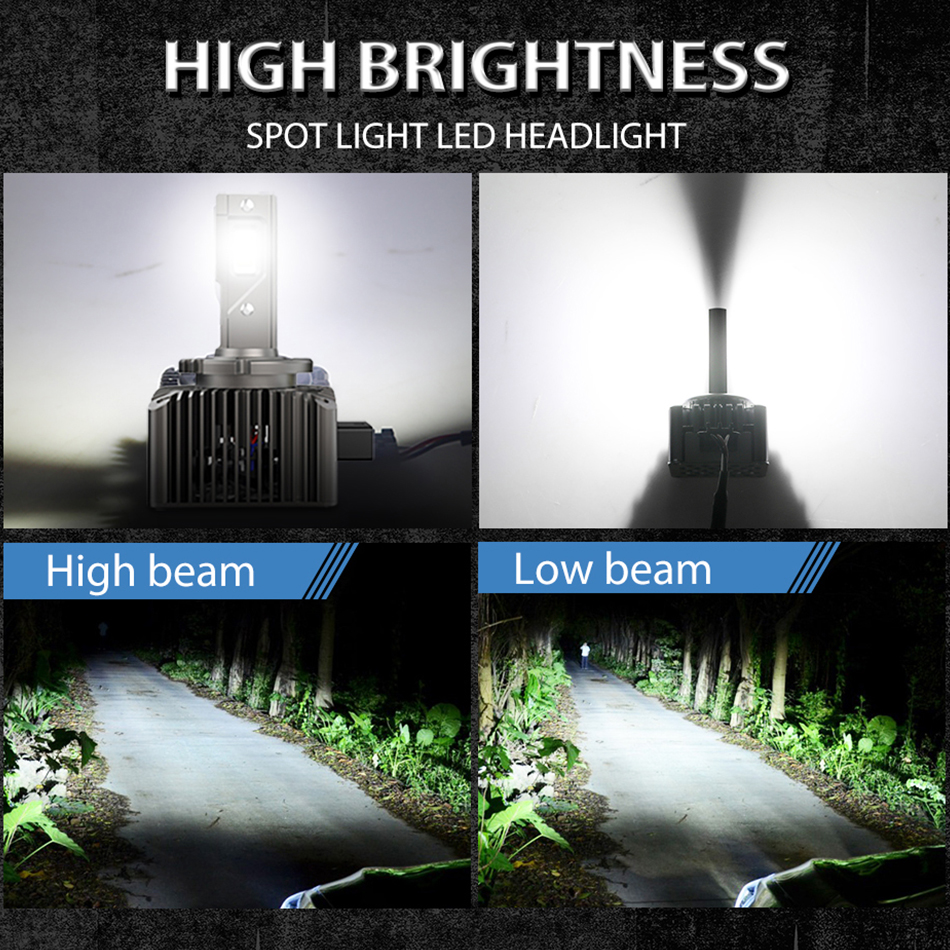 D1S LED Ajovalot 80000LM D3S Canbus Xenon Polttimo 200W 6000K 12V