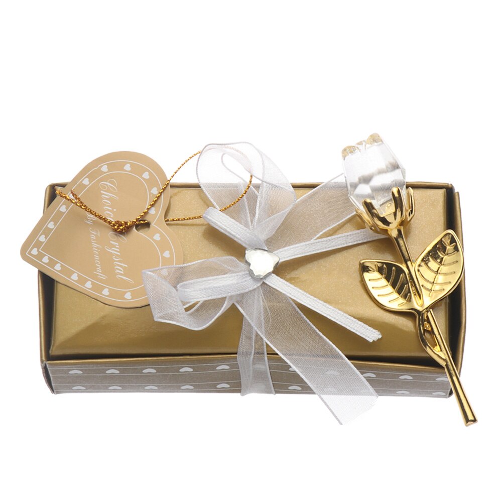 1Set Valentine's Day Mini Crystal Rose Artificial Flower Rose Year Wedding Favors And Souvenirs Craft Table Decor