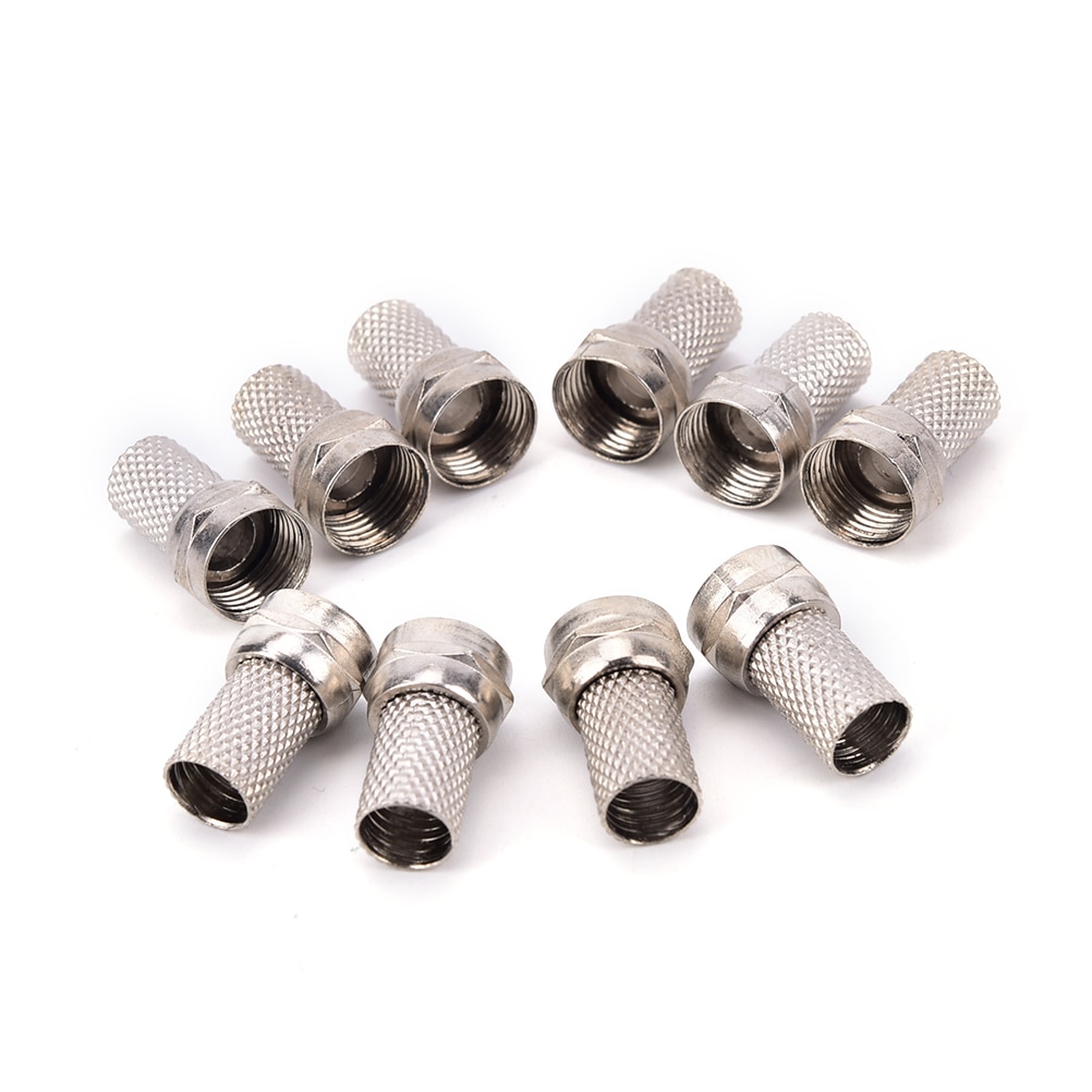 10 Pcs F Digital Cable Terminal Connector For Cable TV SCREW Plug SAT RG6 CT100 WF100 TX100 H109F PH100