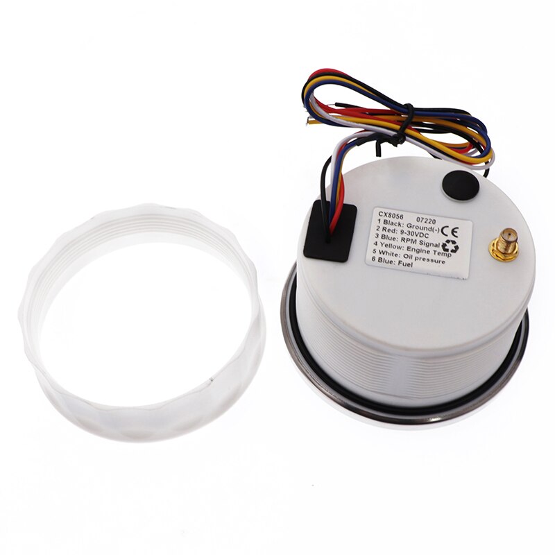 85mm TFT 5 in 1 Multi-functional Gauge Digital Tachometer 9-32V Hours Fuel Level Water Temp Oil Pressure Meter 0~9999 RPM Alarm