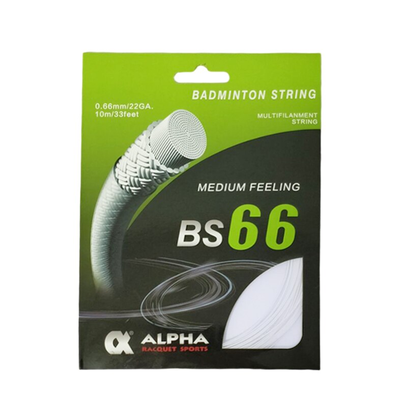 Alpha 1PC 0,66mm Badminton Schnur BS66 12m Badminton Schnur Durchführen Darm Gute Maschine Schnur Männer: Weiß