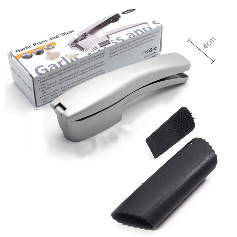 Manual Garlic Press Mincer 2 in 1 Garlic Clasp Chopper Slicer Multifunctional Hand Garlic Grinding Grater Crusher Kitchen Tools: Press and Roller