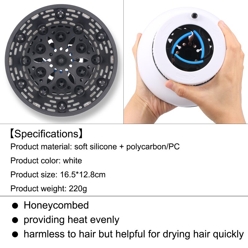 Secador de ondulação difusor para natural ondulado acessórios de estilo de cabelo suporta secadores de cabelo estereótipo ajustável cabeça de cabelo difusor