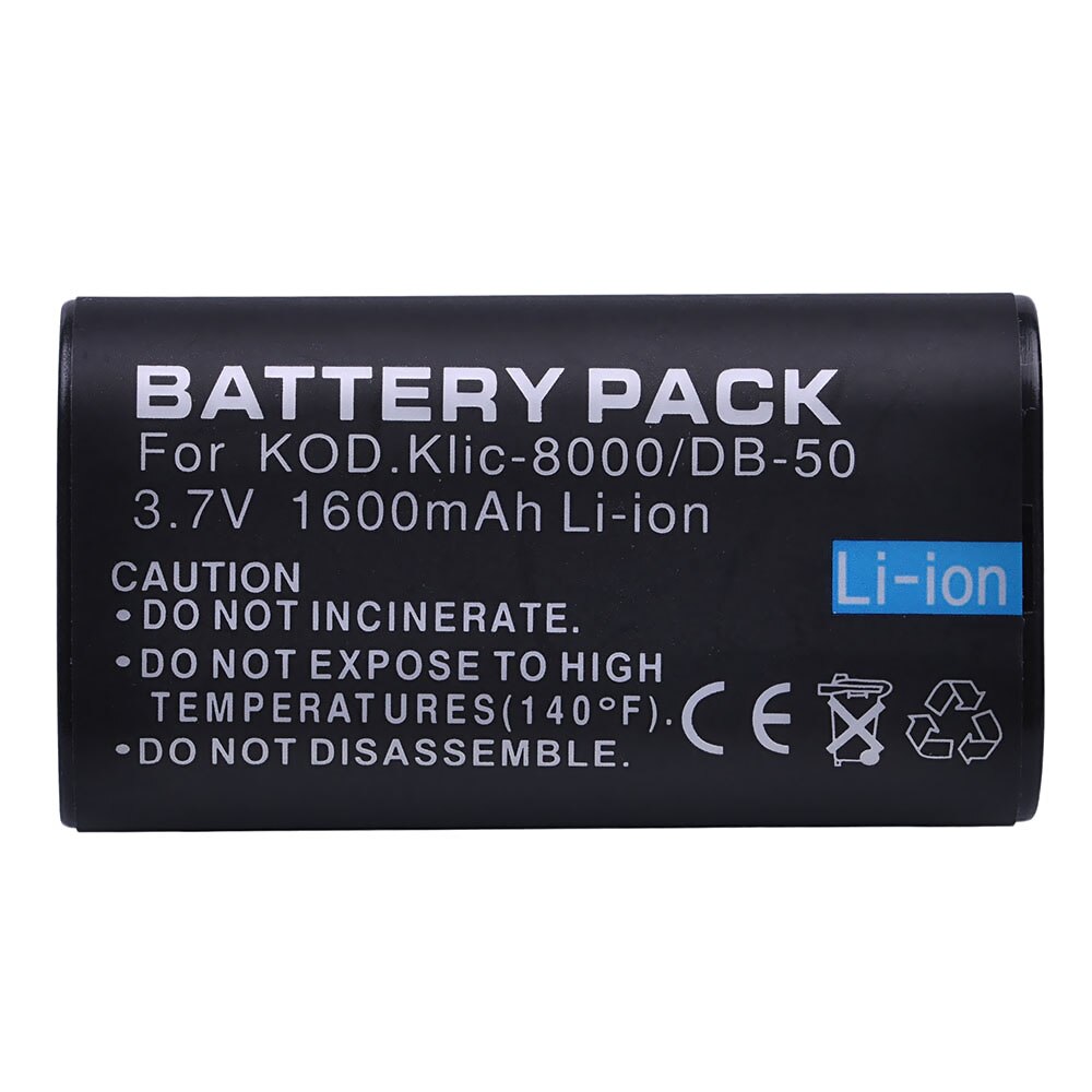 1600mAh KLIC-8000 KLIC8000 DB50 Battery for Kodak Easyshare Z1012 is, Z1015 is, Z1085 is Z1485 is, Z612, Z712, Z812 is, Z8612 is