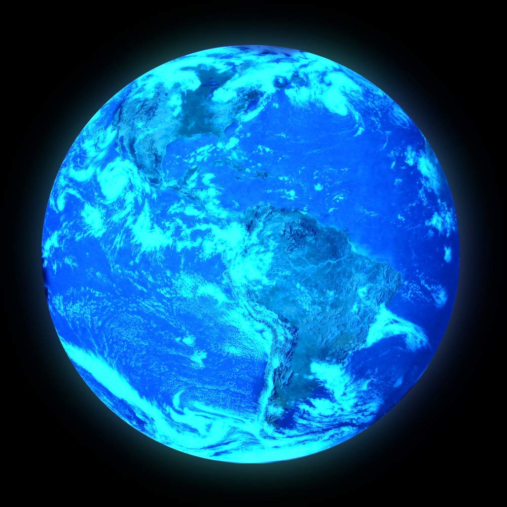 1PCS Luminous blue earth Cartoon DIY 3d Wall Stickers for kids rooms bedroom wall sticker Home decor Living Room