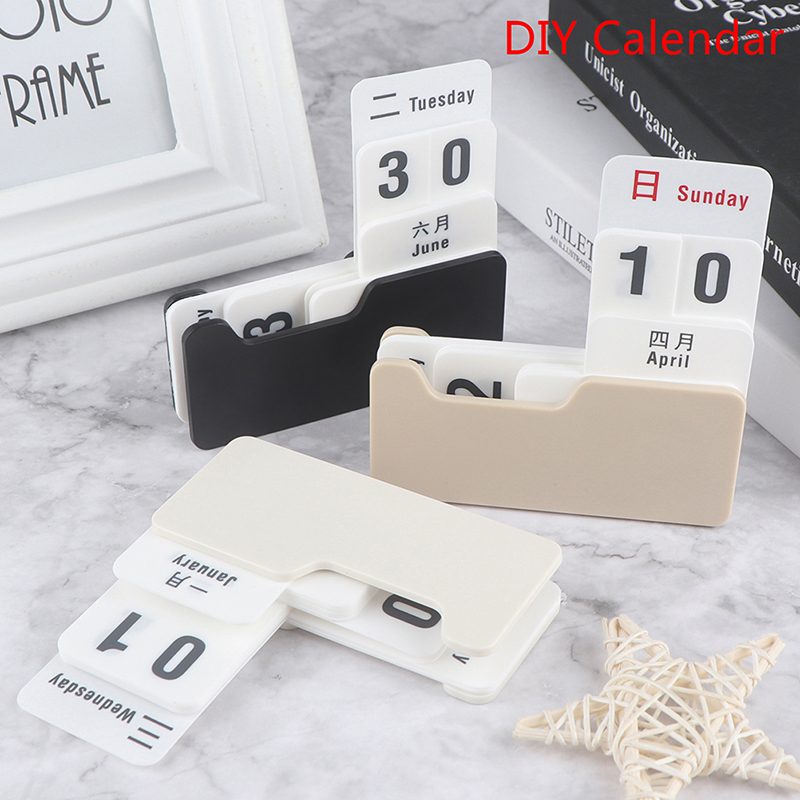 Perpetual Calendar Diy Flip Calendar Crafts Home Office School Desk Decoration