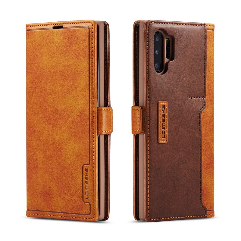 Do Samsung Note 20 Ultra etui z klapką magnetyczną na Samsung Galaxy Note 20 10 Plus 10 + 9 etui ze skóry Vintage portfel: Samsung Note 9 / Brązowy