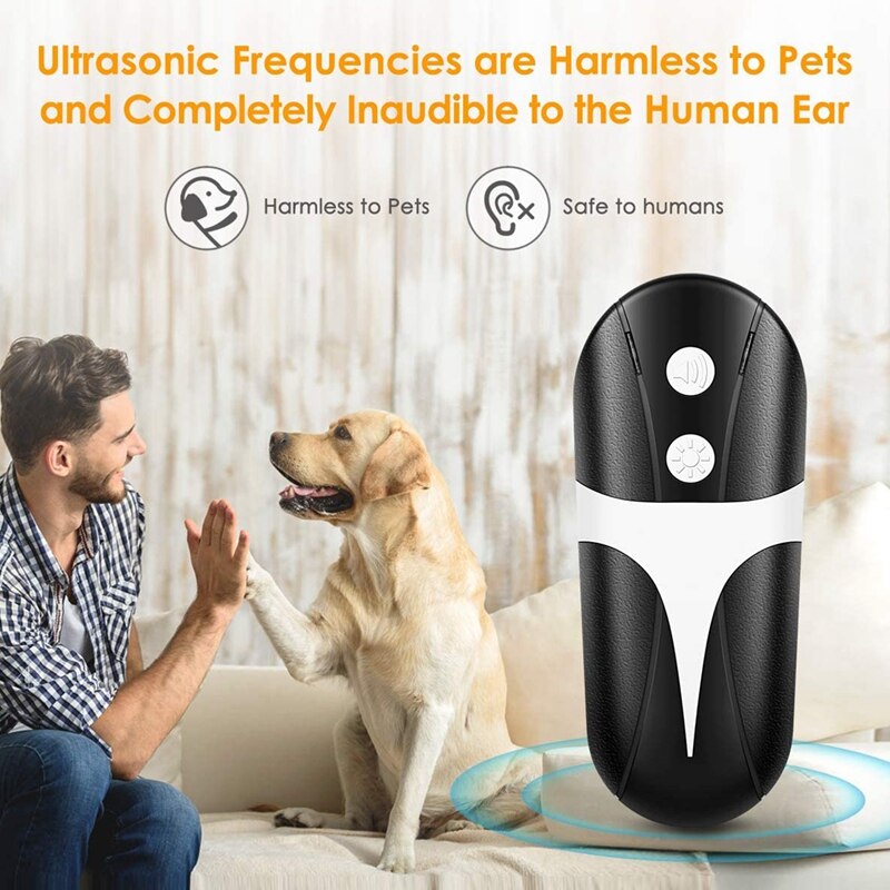 Handheld Dog Repellent, LED Ultrasonic Infrared Dog Deterrent 2 in 1 Dog Behavior Training Device