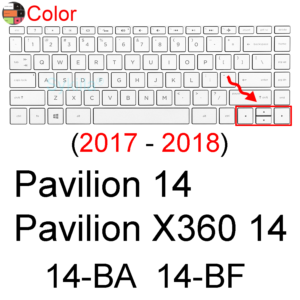 Keyboard Cover for HP Pavilion 14 X360 14t Touch 14t-dv 14t-dw 14t-dy 14-BA 14-BF 14-AB Silicone Protector Skin Case Accessories: Color 2017-2018