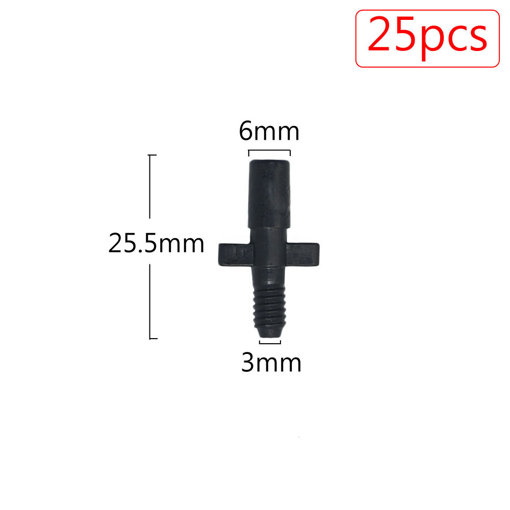 25pcs 1/4'' 1/8'' Plastic Hose Connector Joint Barbed Tees Cross Eng Plug Fitting For Garden Irrigation Drip Irrigation System: light green