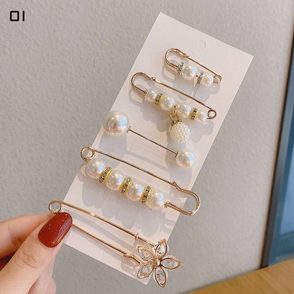 Grote Kralen Mode Broche Hoofddoek Shawl Sjaal Lady Moslim Sjaal Hijab Clips Parel Sjaal Broche Pin: 07