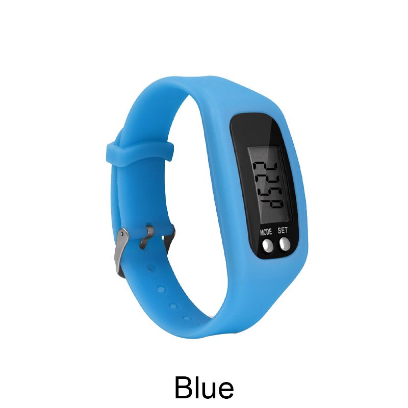 Smart klocka stegräknare löpning sport armband tracker steg pulsmätare räknare promenader fitness armband armband: Blå