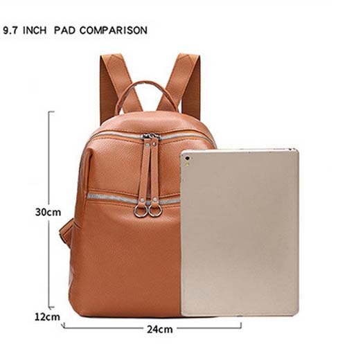 Classic vrouwen Rugzak PU Leer Mode Effen Kleur Rugzak Schoudertas