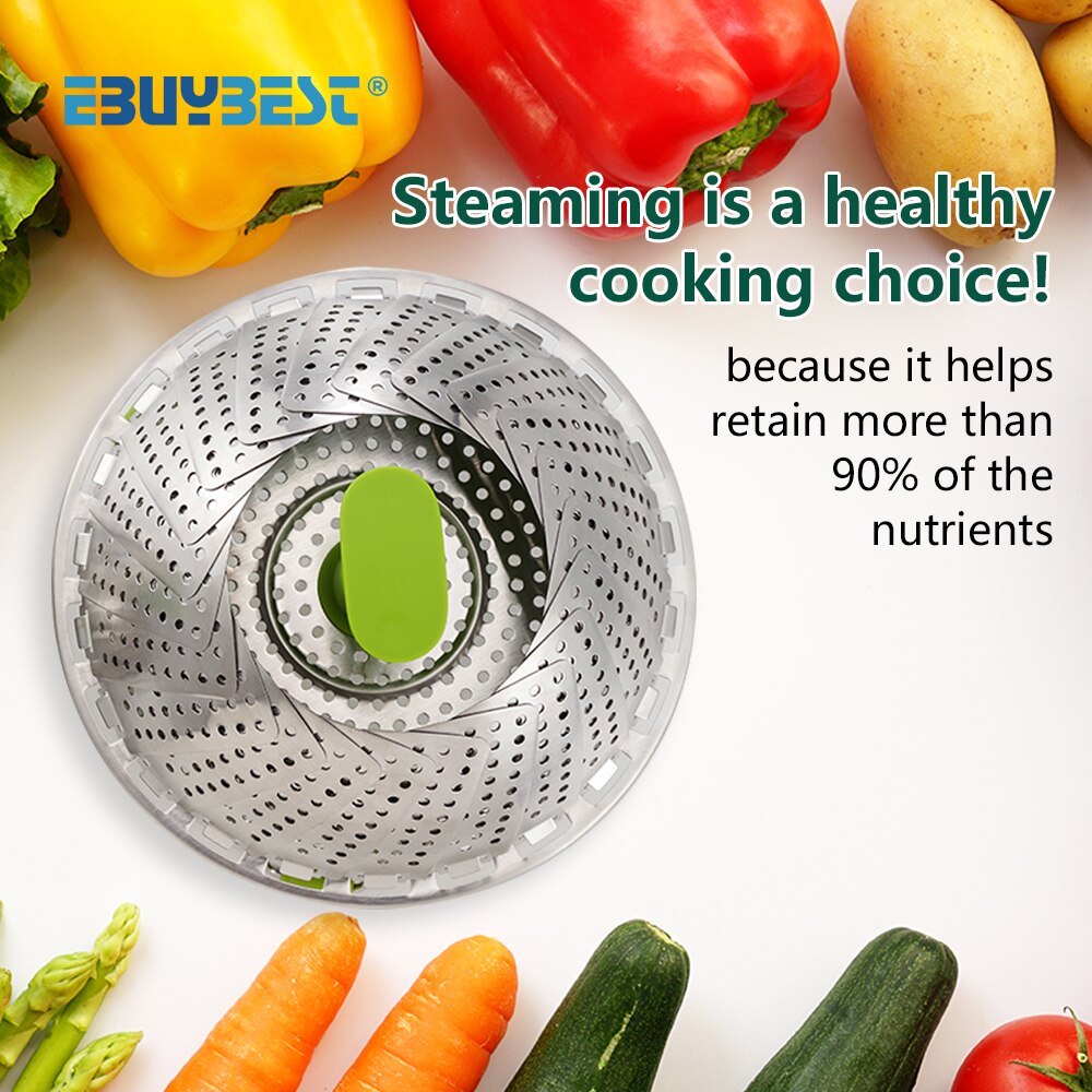 Multifunctional Telescopic Instant Pot Steam Basket Stainless Steel Steam Kitchen Food Steamer Fruit Vegetable Steamer Rack