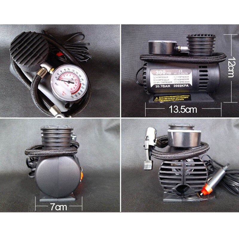 1 Set Locomotive Air Pump Portable Car Electric Small Air Pump Manufacturer 12V Mini Car Tire Air Pump