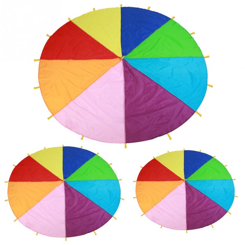 2M 3M 3.6M 6M Kids Play Multi-Color Rainbow Parachute Oxford Fabric Outdoor Game toy kids Exercise Development Kindergarten