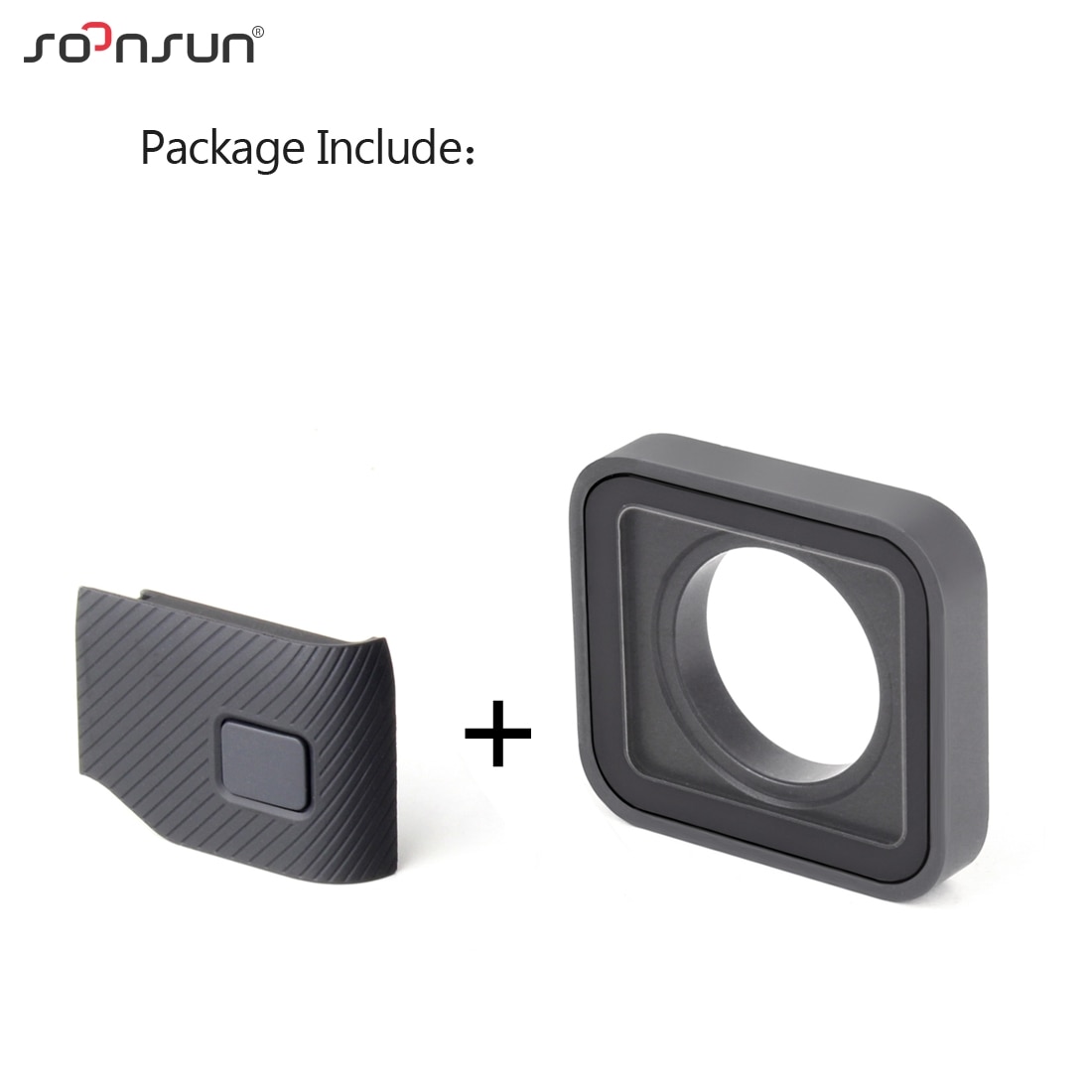 SOONSUN-piezas de reparación de puerta lateral, protector de lente de repuesto, cubierta lateral de puerto de USB-C para cámara GoPro HERO 7, 6, 5, color negro: Whole Set