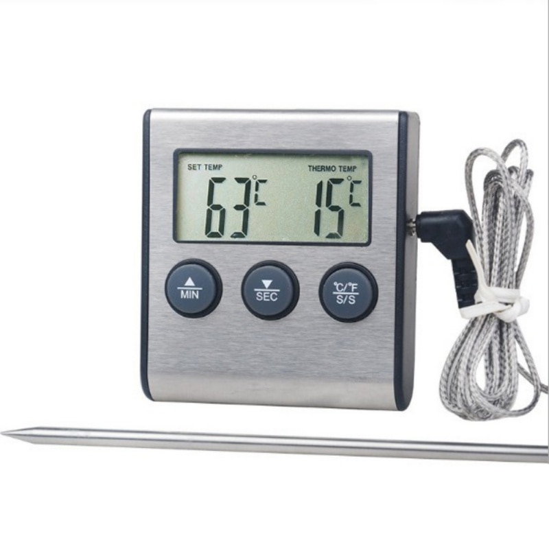 Thermopro TP16 Digitale Bbq Vlees Thermometer Grill Oven Thermomet Met Timer & Rvs Probe Koken Keuken Thermometer