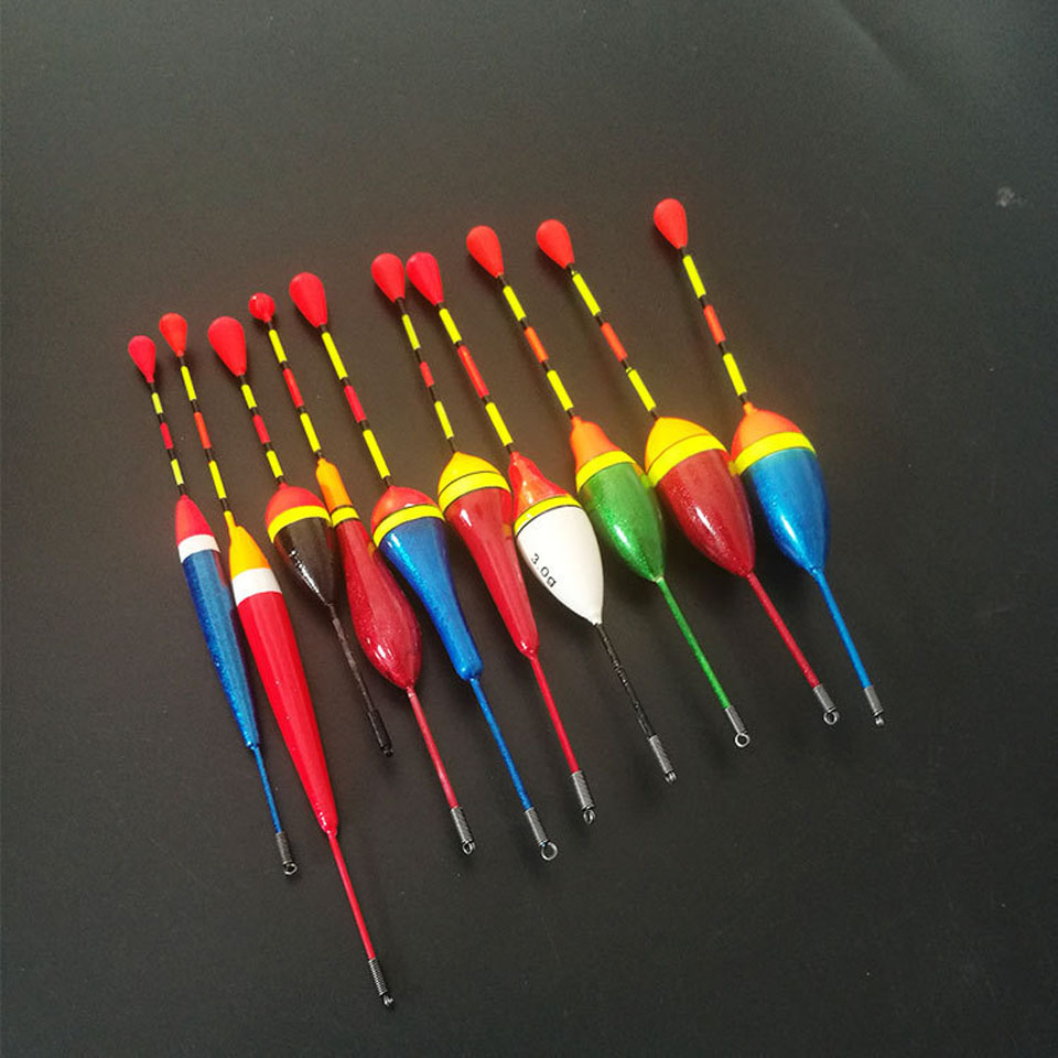 WALK FISH 10PCS/Lot Fishing Floats Set Buoy Bobber Fishing Light Stick Floats Fluctuate Mix Size Color float buoy