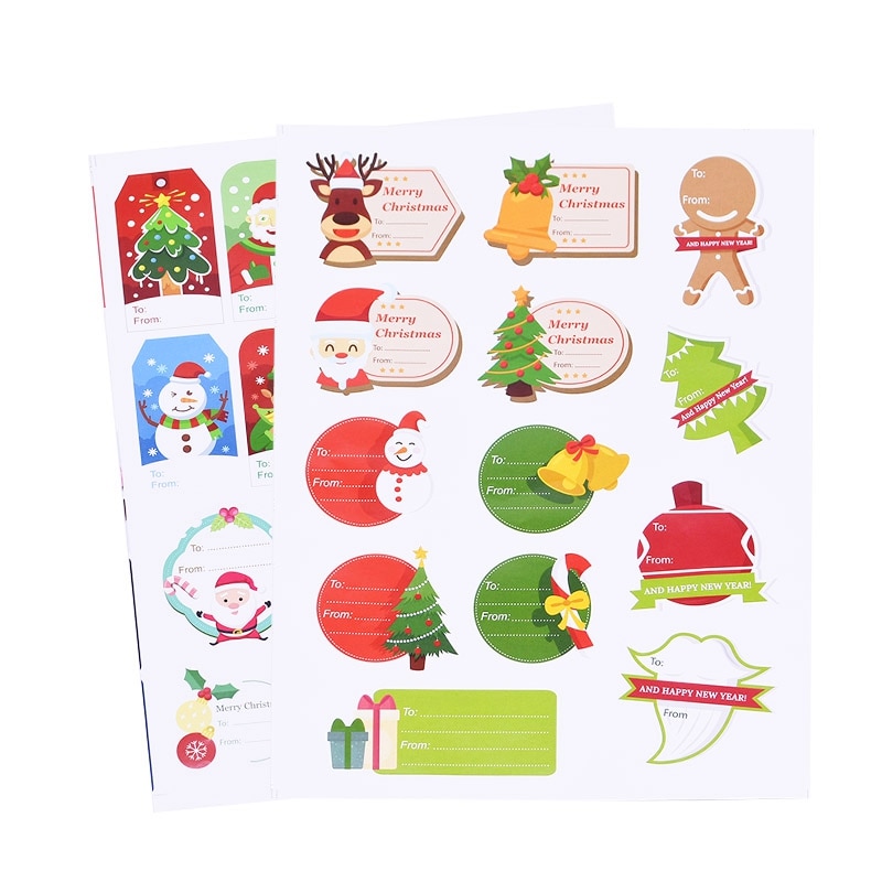 Vrolijk Kerstfeest Sticker Labels Kerstman Sneeuwpop Handgemaakte Afdichten Stickers Bakken Diy Stickers Christmas Party Decoratie